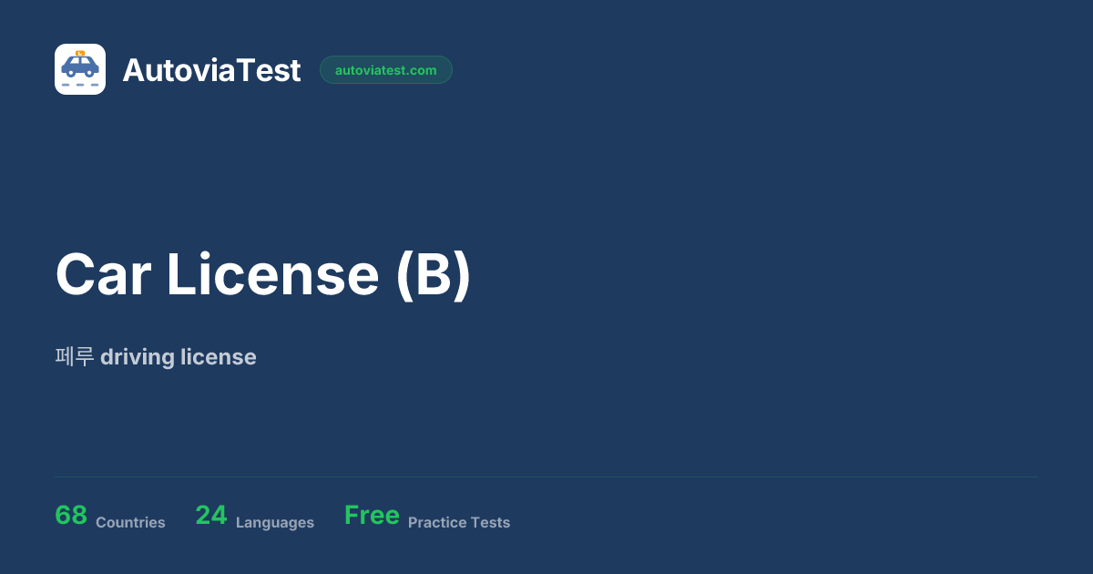 Car License (B) — 페루 — AutoviaTest