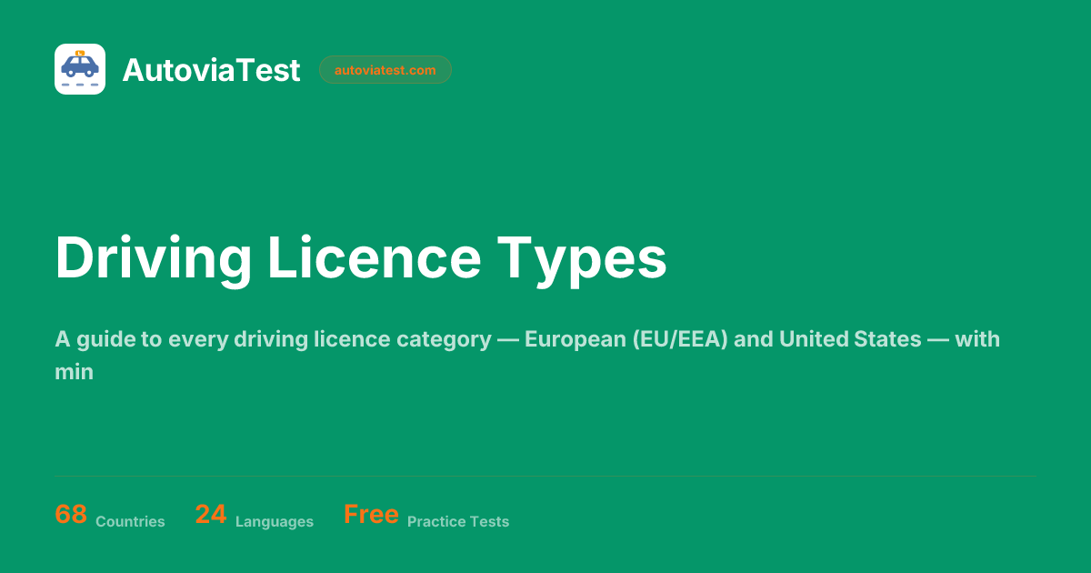 Driving Licence Types — AutoviaTest