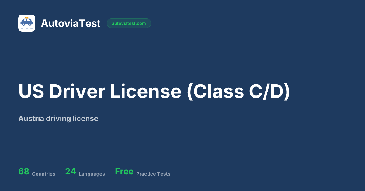 US Driver License (Class C/D) — Austria — AutoviaTest