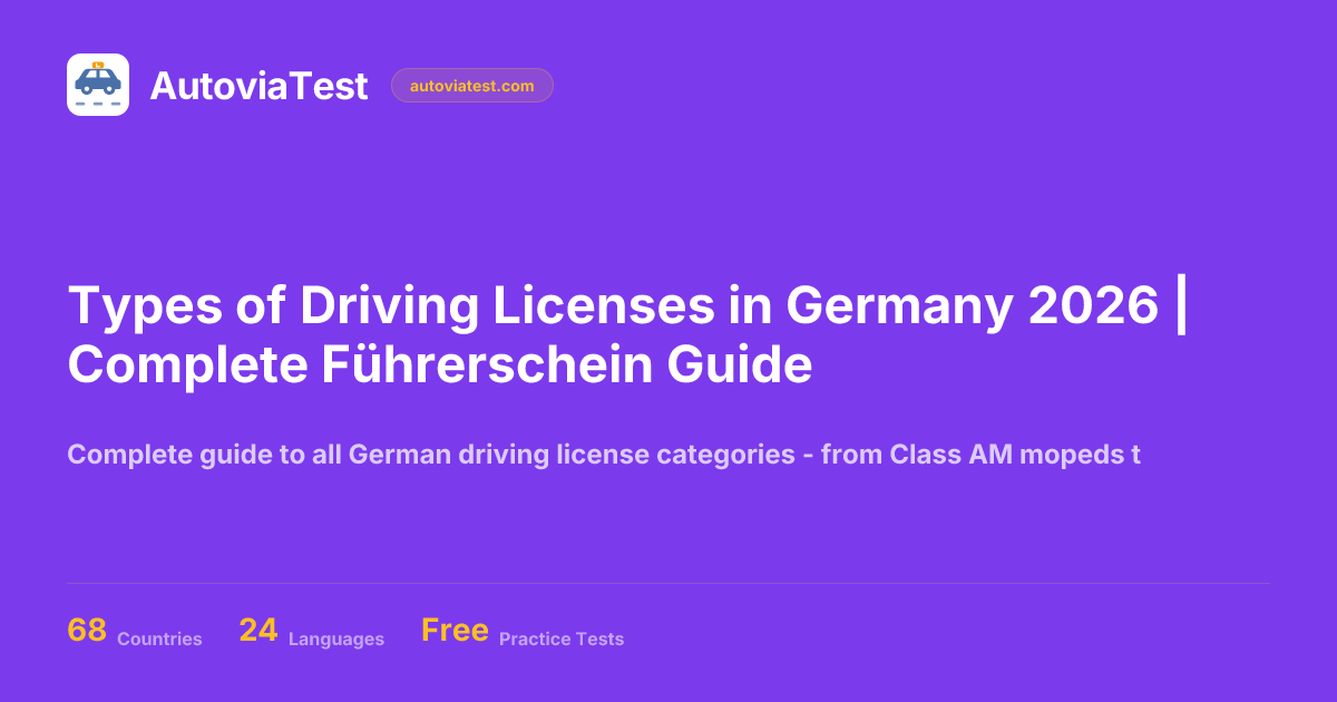 Types of Driving Licenses in Germany 2026 | Complete Führerschein Guide ...