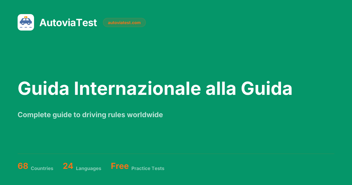 Guida Internazionale alla Guida - Regole, Regolamenti e Consigli per ...
