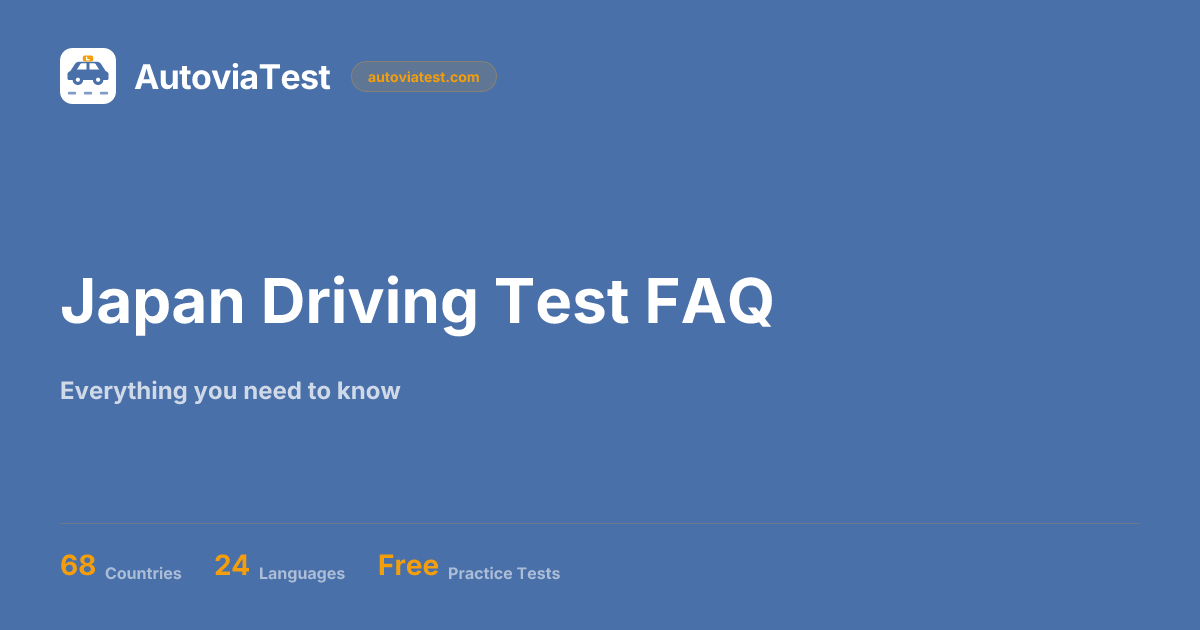 Japan Driving Test FAQ 2026 - Questions, Pass Mark, Cost & More ...