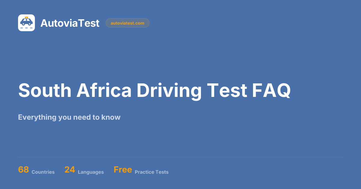 South Africa Driving Test FAQ 2026 - Questions, Pass Mark, Cost & More ...