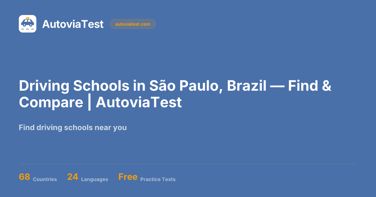 Driving Schools in São Paulo, Brazil — Find & Compare | AutoviaTest ...