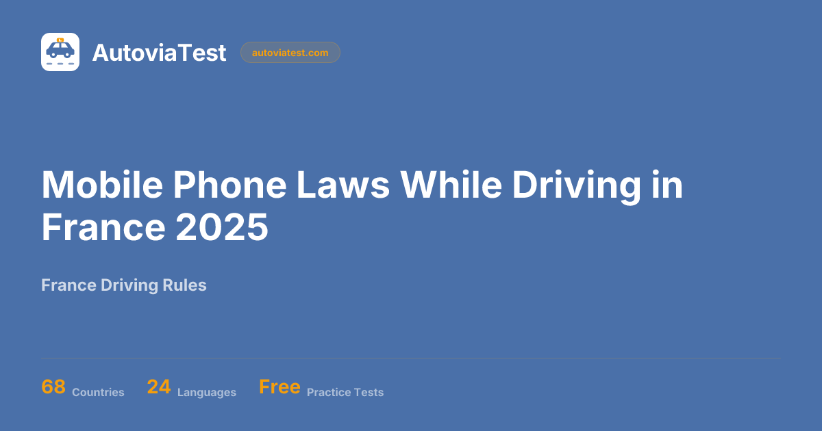 Mobile Phone Laws While Driving in France 2025 — AutoviaTest