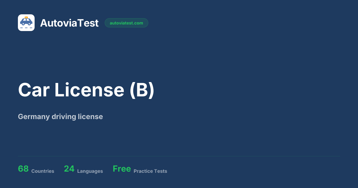 Car License (B) — Germany — AutoviaTest