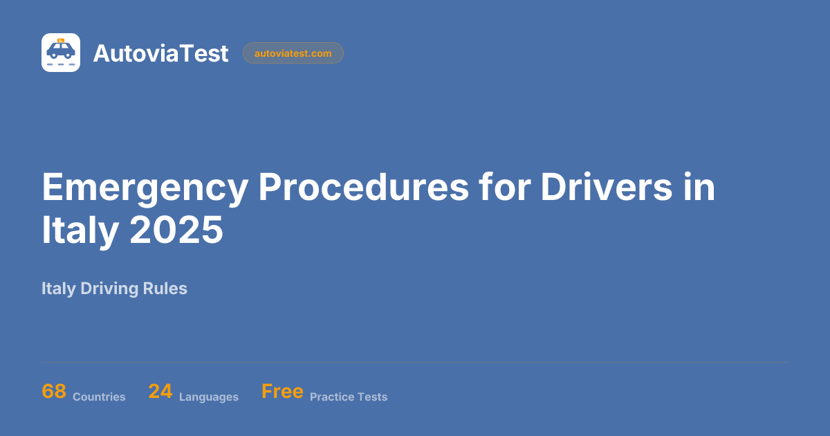 Emergency Procedures for Drivers in Italy 2025 — AutoviaTest