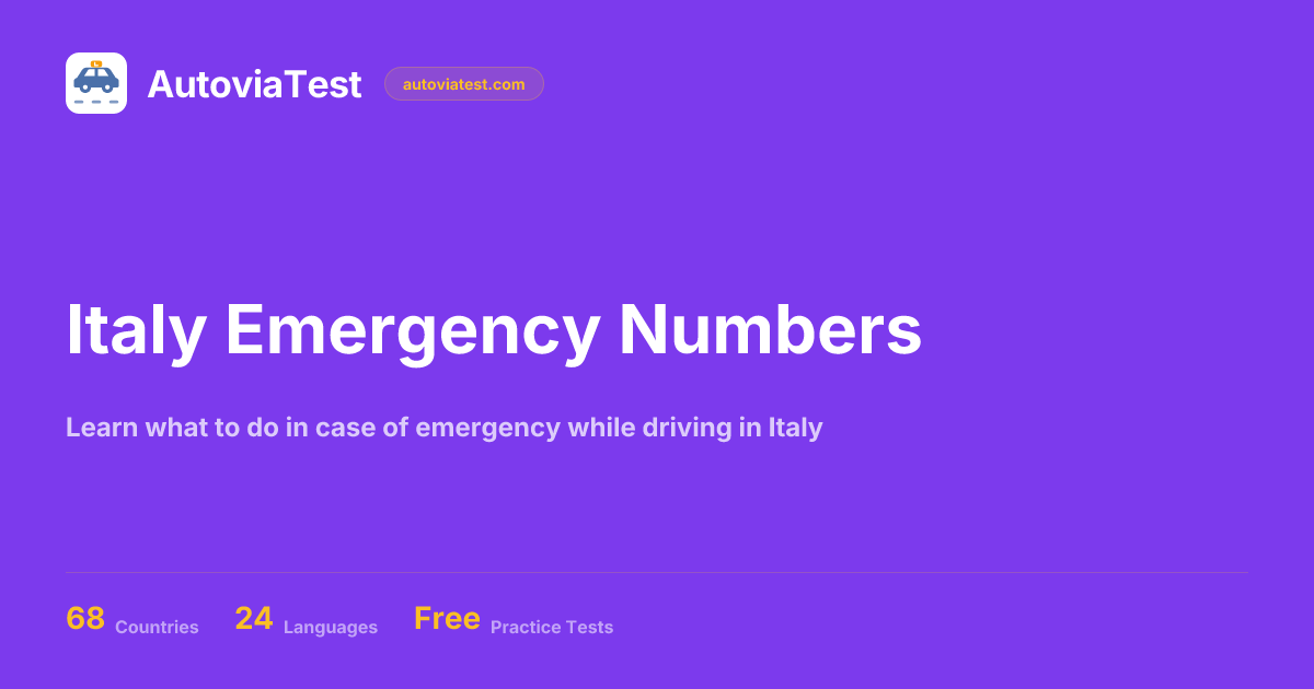 Italy Emergency Numbers | AutoviaTest