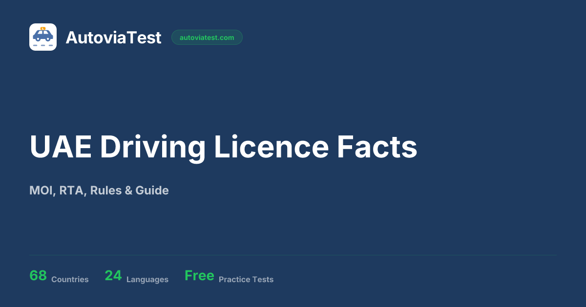 UAE Driving Licence 2026 — The Complete Guide — AutoviaTest