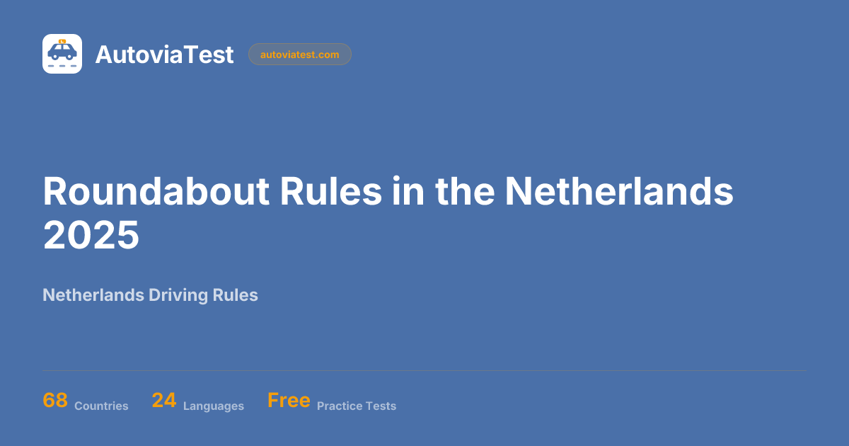 Roundabout Rules in the Netherlands 2025 — AutoviaTest