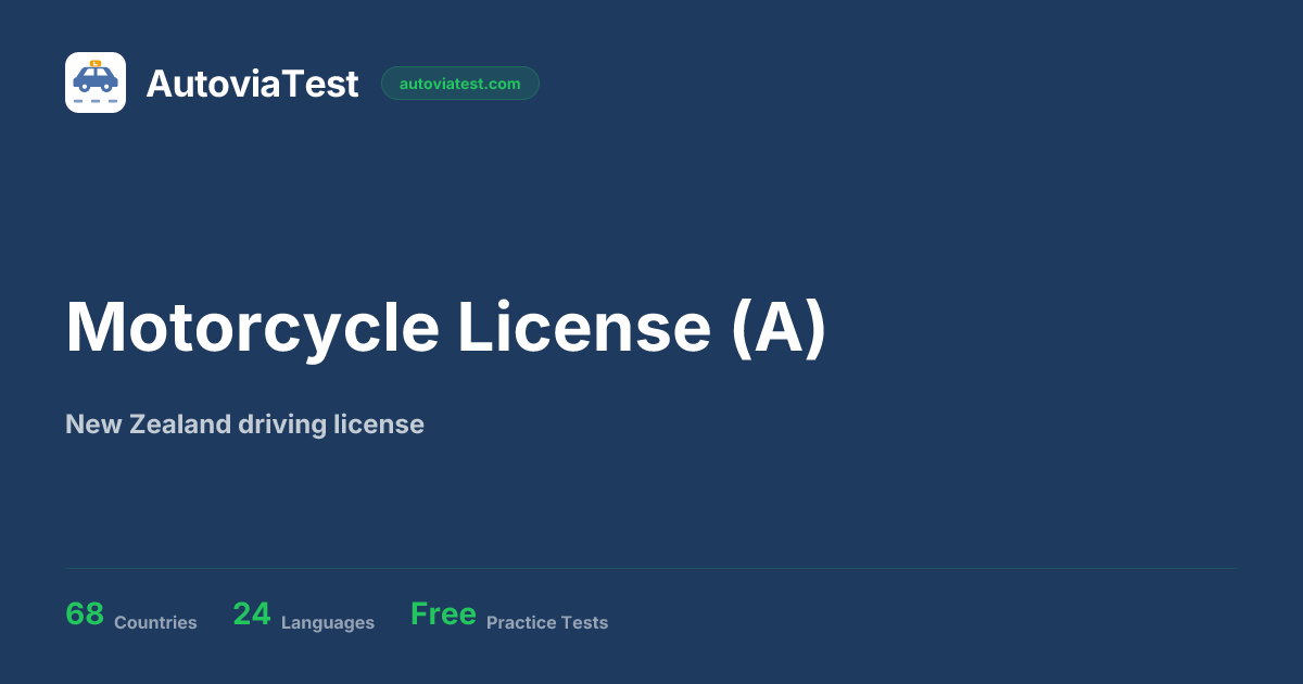 Motorcycle License (A) - New Zealand | AutoviaTest | AutoviaTest