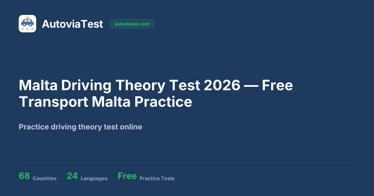 Malta Driving Theory Test 2026 — Free Transport Malta Practice ...