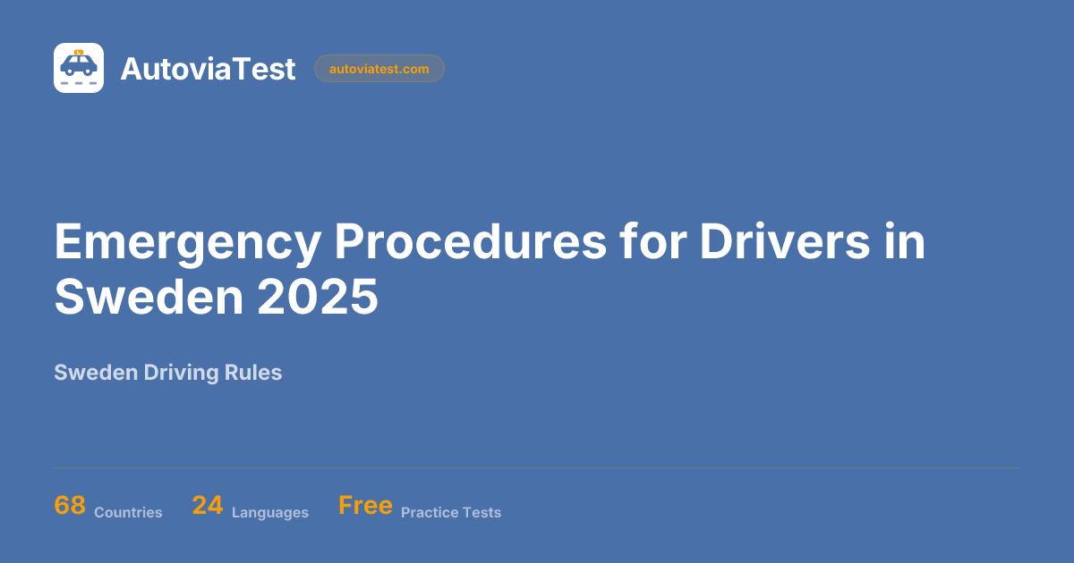 Emergency Procedures for Drivers in Sweden 2025 | AutoviaTest